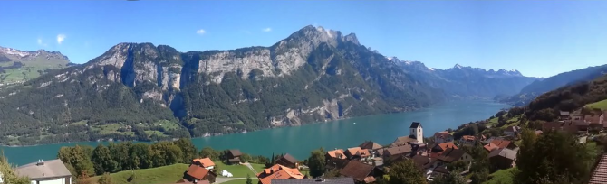 Obstalden Panorama Richtung Walensee und Churfirsten